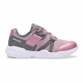 Saucony Blush/Grey Vertex Childrens Lace Sneaker