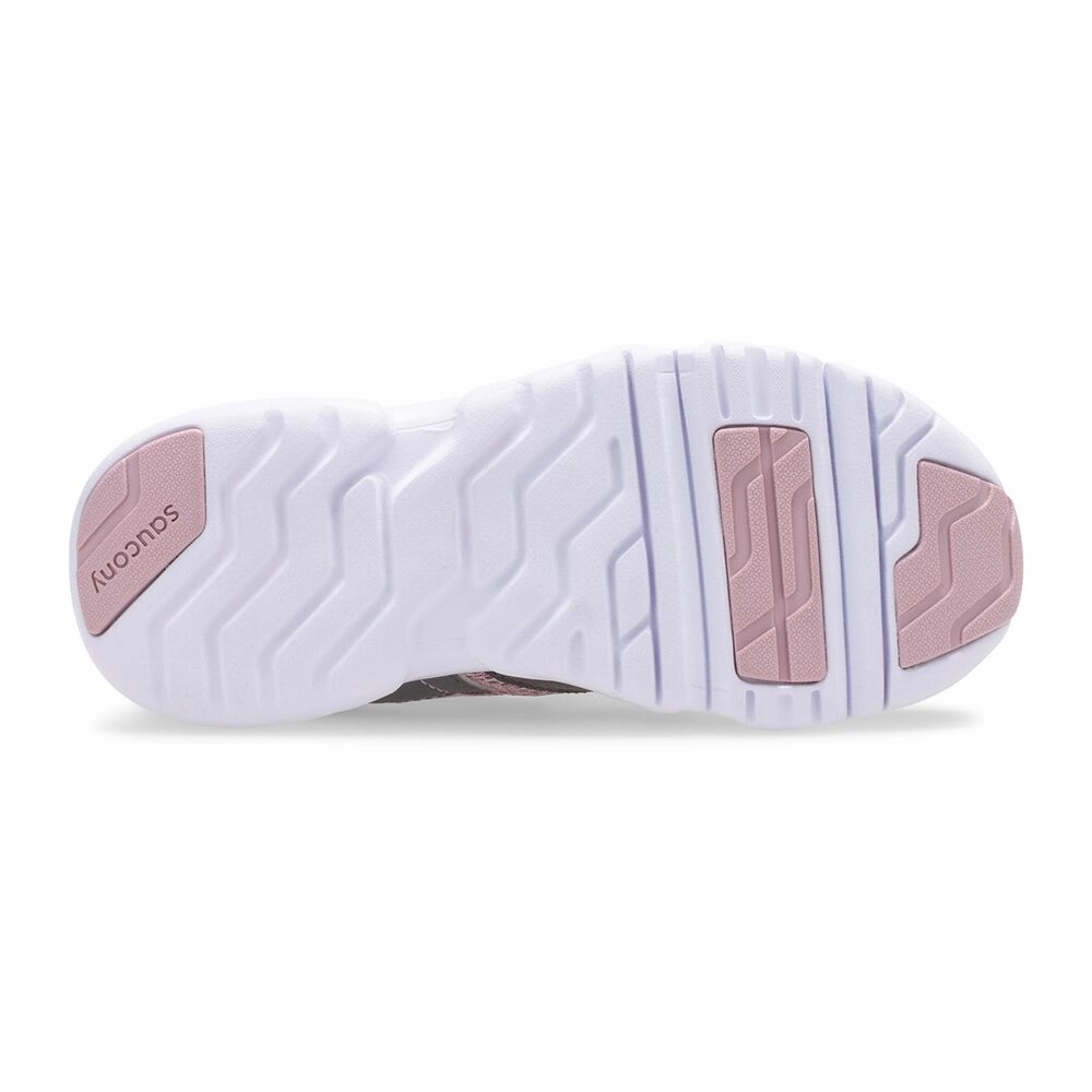 Saucony Blush/Grey Vertex Childrens Lace Sneaker