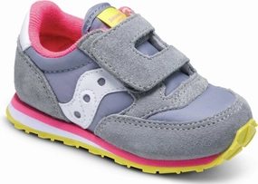 Saucony Jazz Hook & Loop Sneaker Grey/Pink