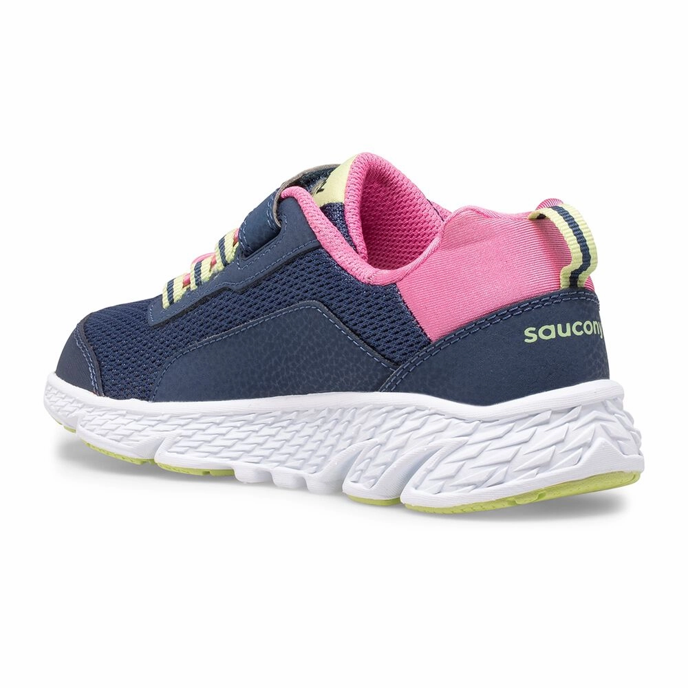 Saucony Navy/Green/Pink Wind Shield A/C Childrens Sneaker