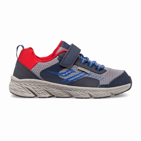 Saucony Navy/Grey/Red Wind Shield A/C Childrens Sneaker