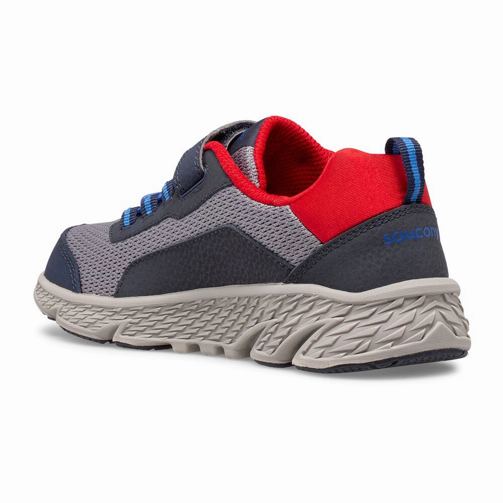 Saucony Navy/Grey/Red Wind Shield A/C Childrens Sneaker