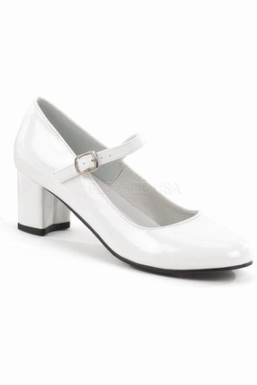 SCHOOLGIRL-50 Mary Jane | White Patent