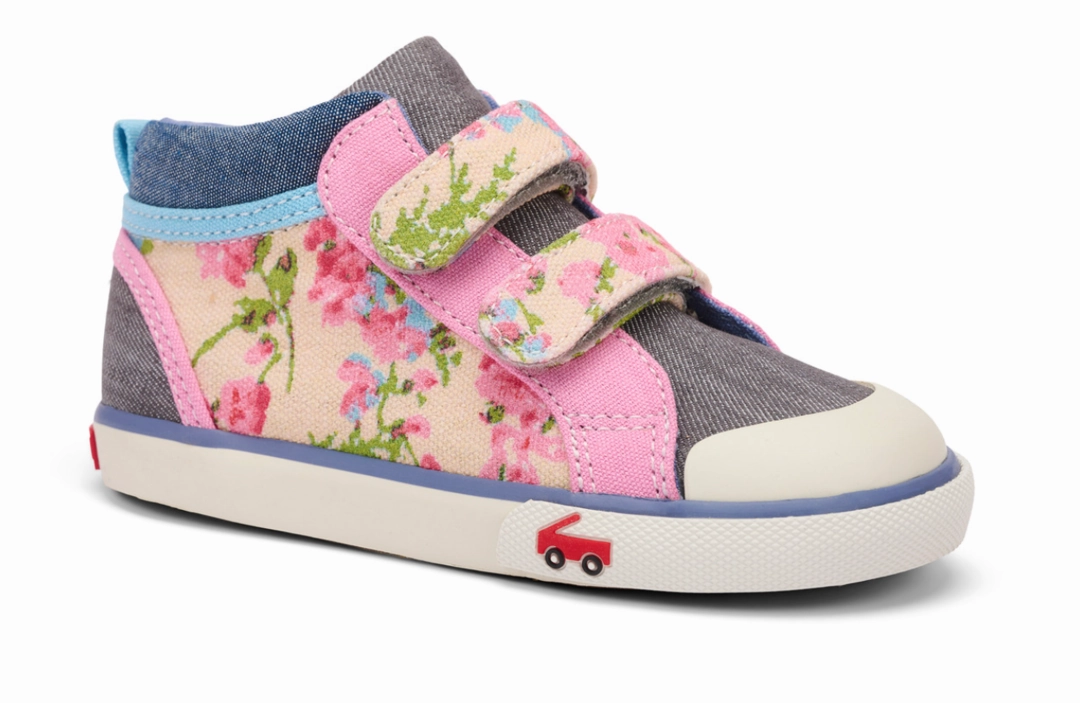 See Kai Run Kya Beige Floral Mix Sneaker Size 9 Toddler