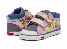 See Kai Run Kya Beige Floral Mix Sneaker Size 9 Toddler