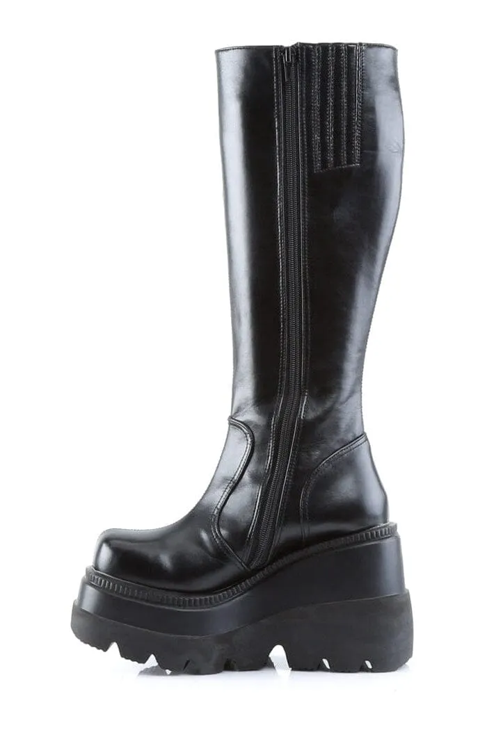 SHAKER-100 Black Vegan Leather Lolita