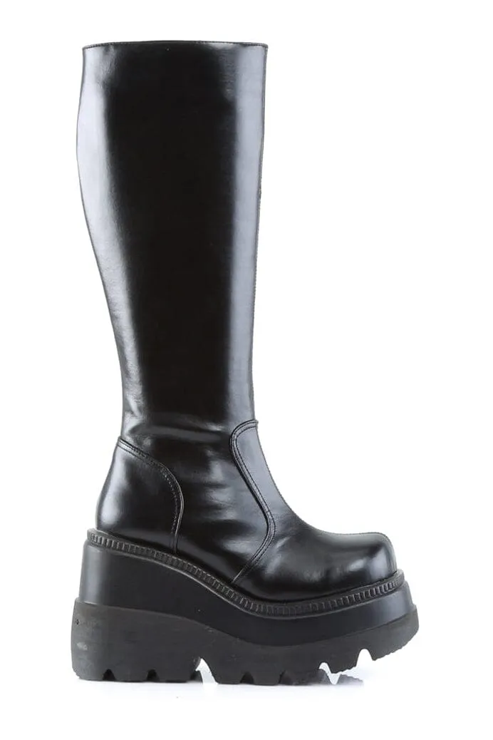 SHAKER-100 Black Vegan Leather Lolita