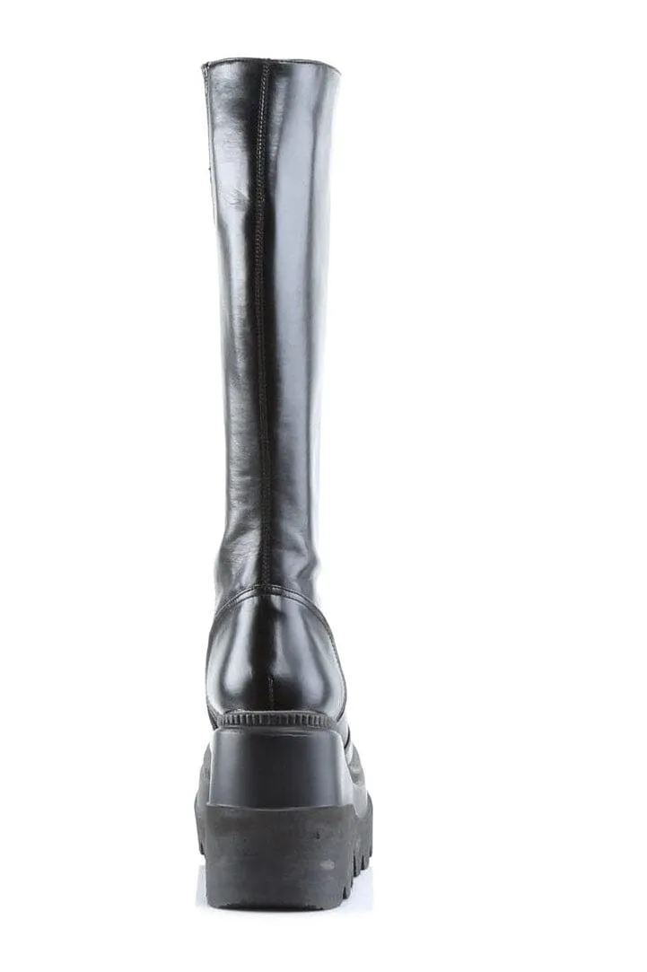 SHAKER-100 Black Vegan Leather Lolita