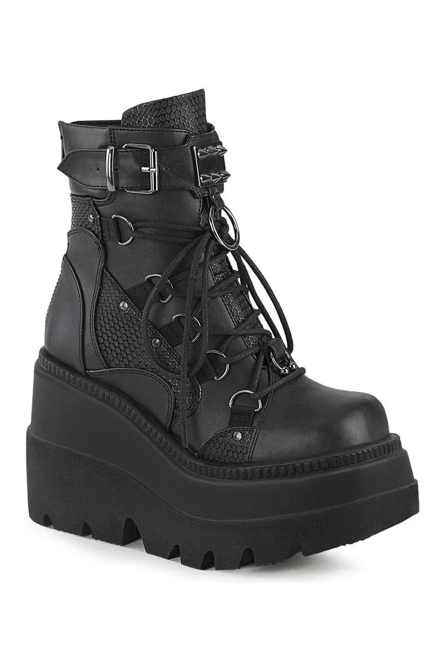 SHAKER-60 Ankle Boot | Black Faux Leather