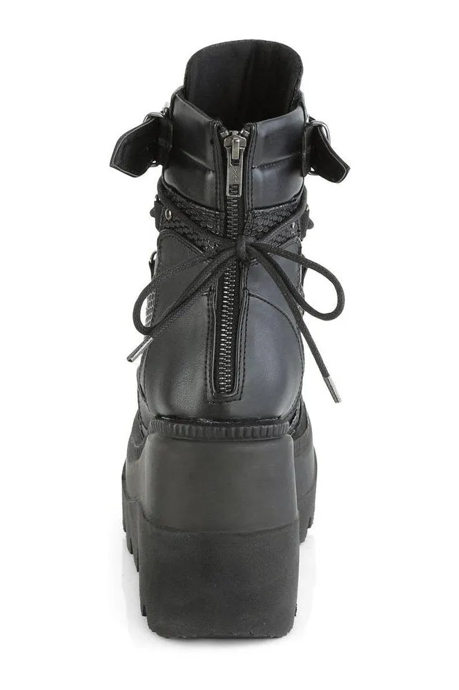 SHAKER-60 Ankle Boot | Black Faux Leather