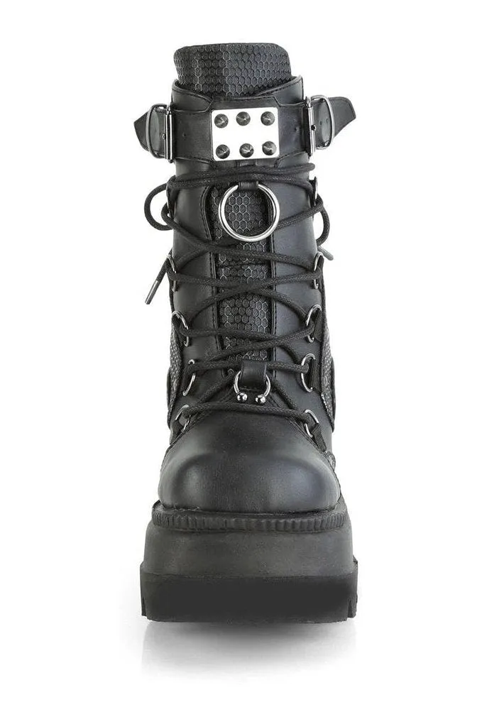 SHAKER-60 Ankle Boot | Black Faux Leather