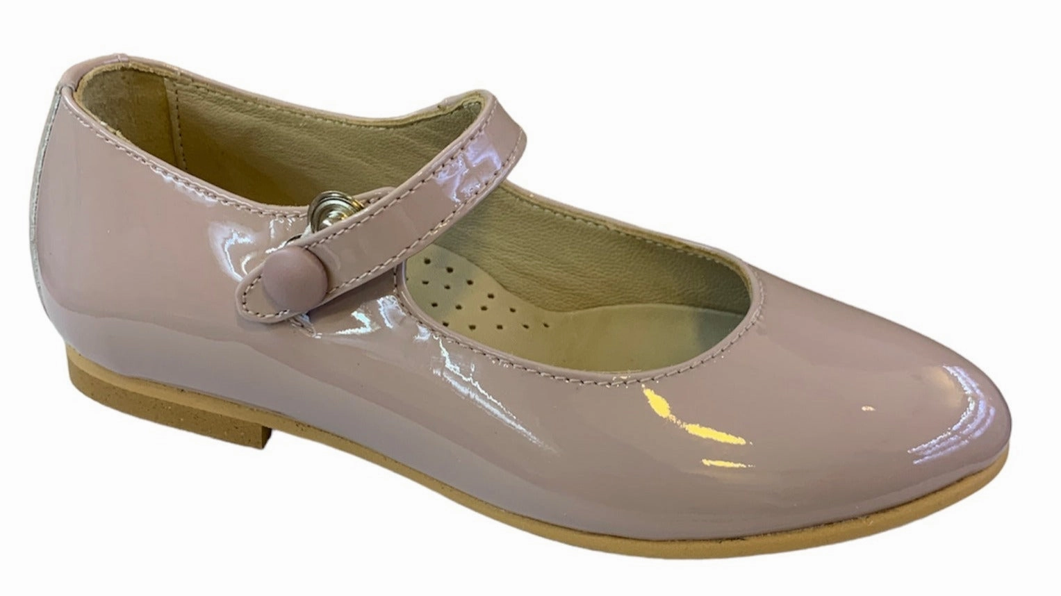 Shawn & Jeffery Antique Pink Patent Leather Girls Button Mary Jane