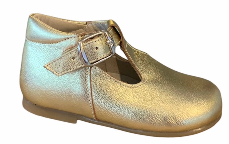 Shawn & Jeffery Baby Gold Leather High Top T-Strap