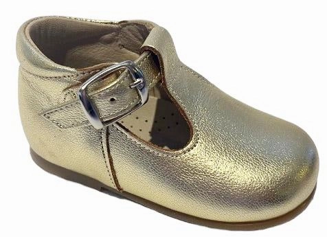 Shawn & Jeffery Baby Gold Leather High Top T-Strap