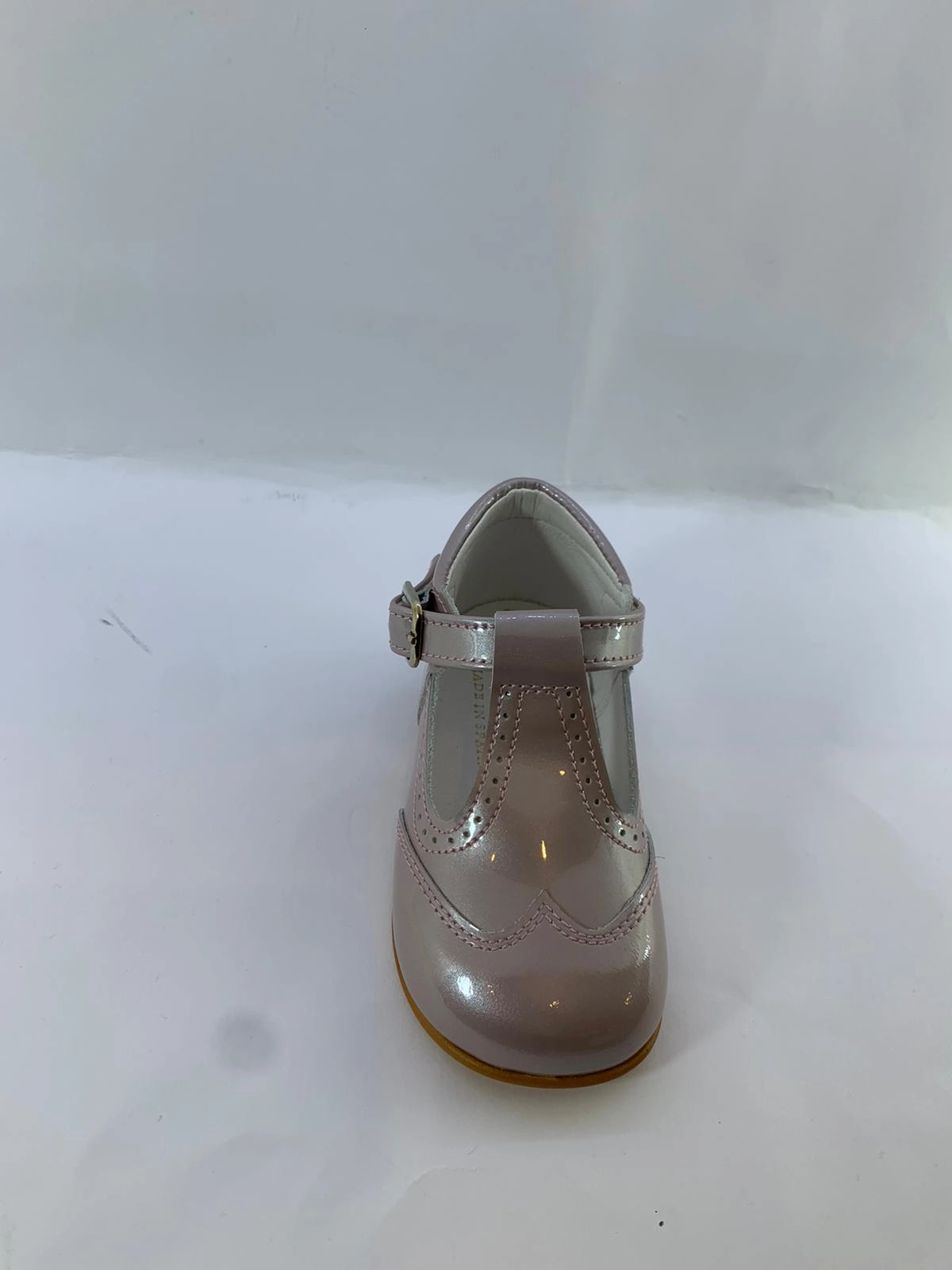 Shawn & Jeffery Baby Metalizado Pink Patent Leather T-Strap