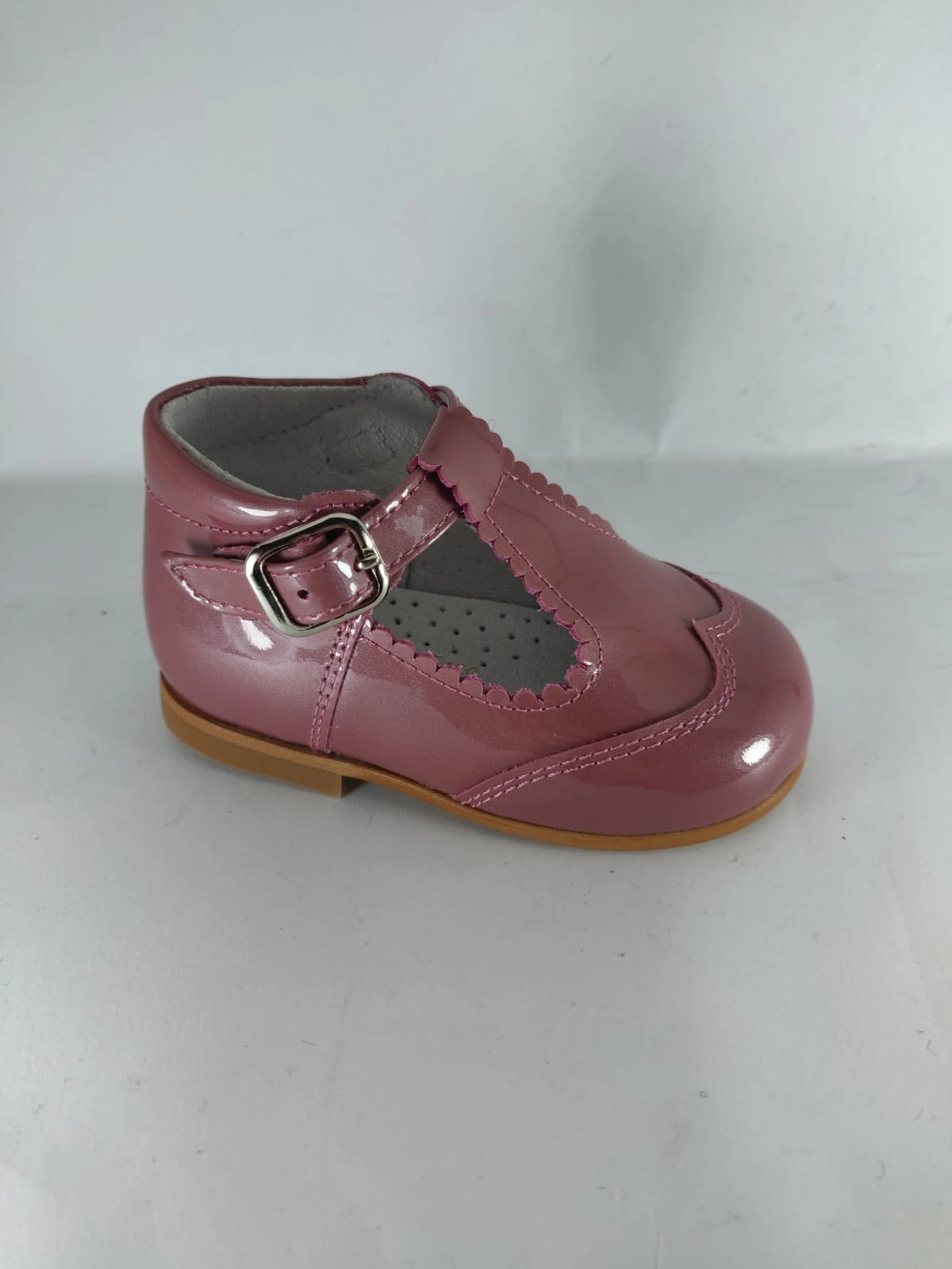 Shawn & Jeffery Baby Pink Patent Leather T-Strap