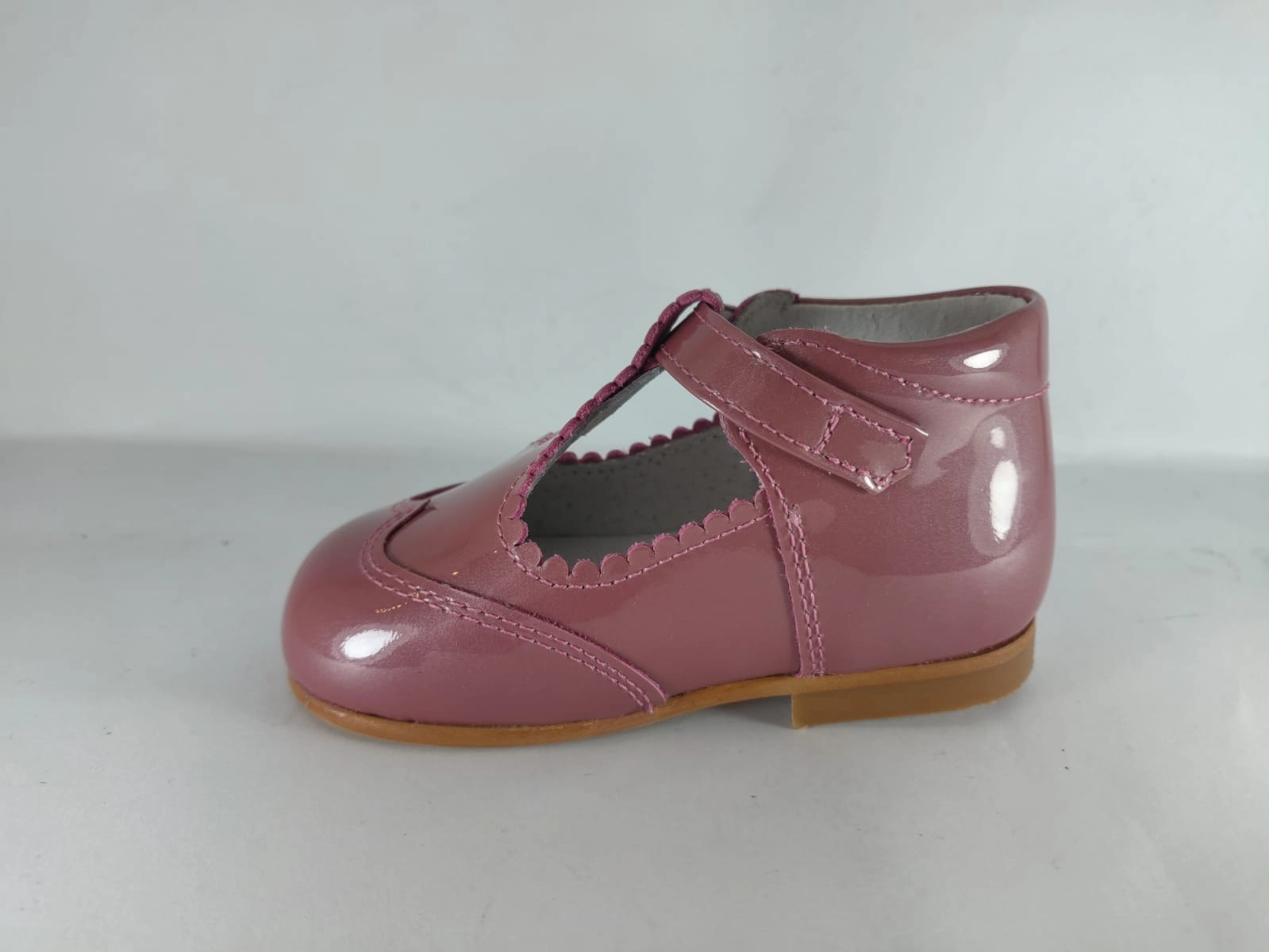 Shawn & Jeffery Baby Pink Patent Leather T-Strap