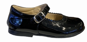 Shawn & Jeffery Black Patent Leather Girls European Buckle Mary Jane