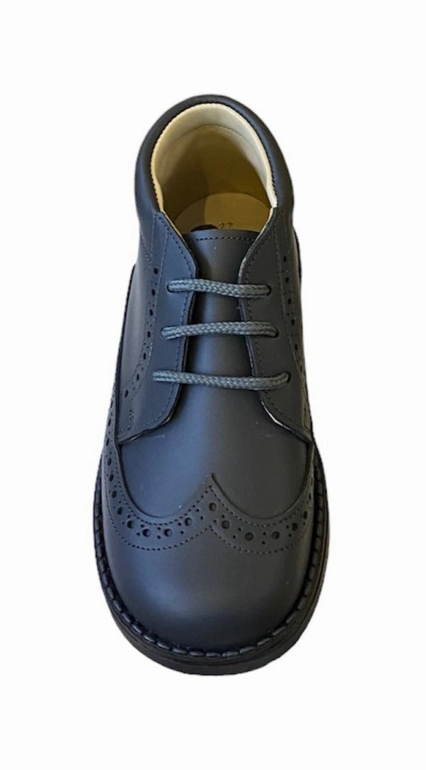 Shawn & Jeffery Grey Leather Lace up Booties