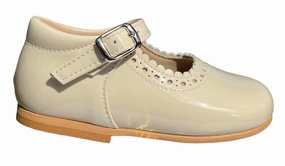 Shawn & Jeffery Ivory Marfil Patent Leather Buckle Classic Mary Jane