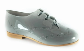 Shawn & Jeffery Light Grey Designed Patent Dress Shoe