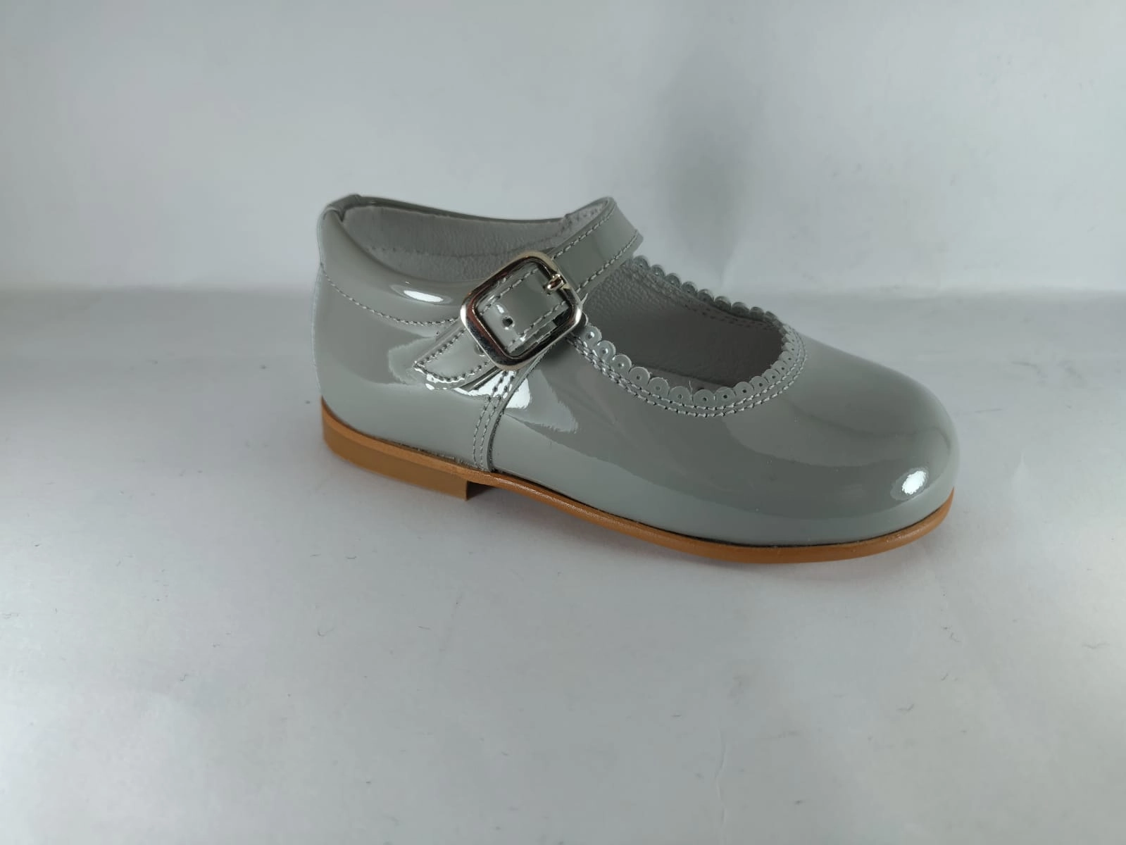Shawn & Jeffery Light Grey Patent Mary Jane