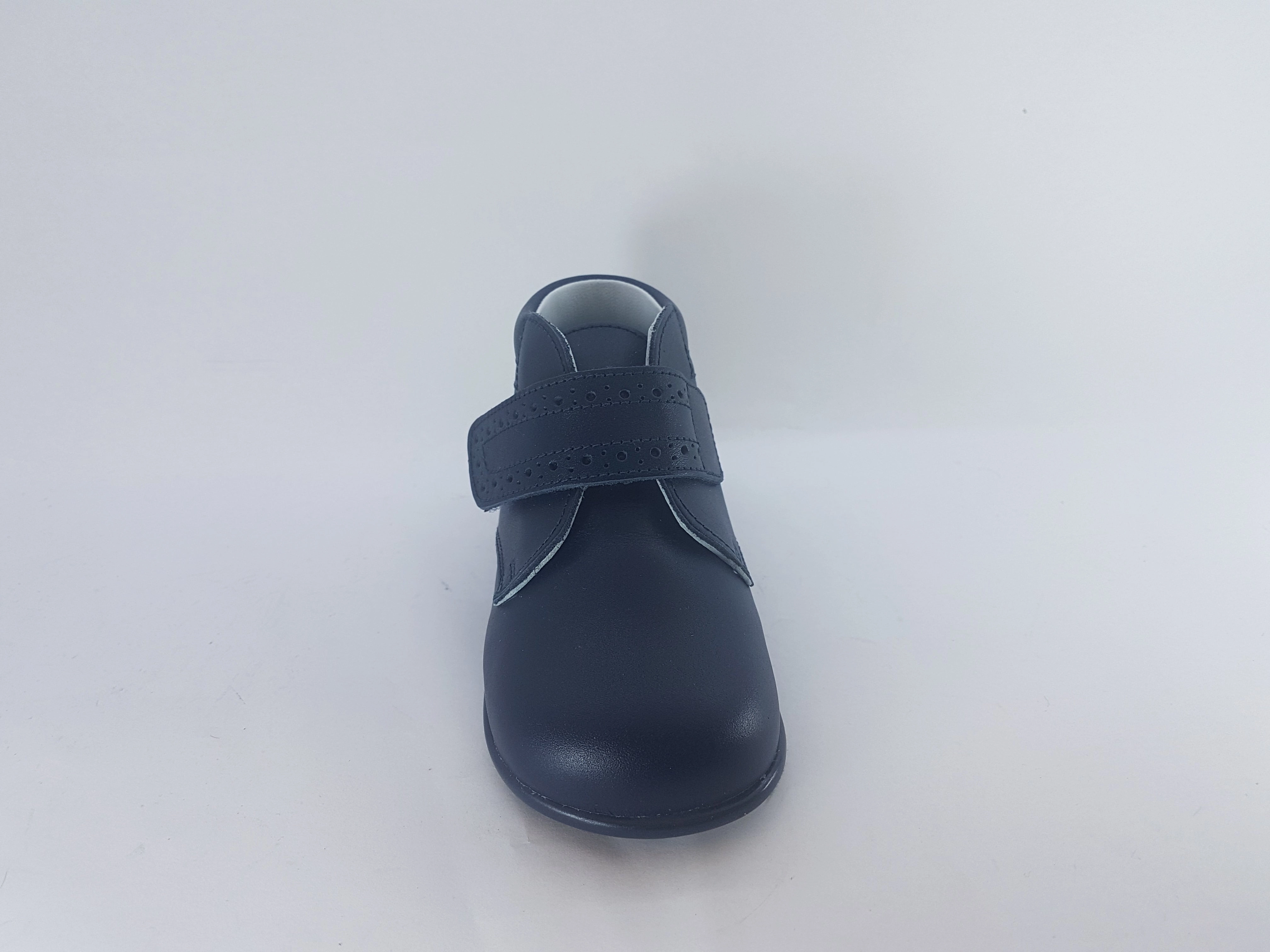 Shawn & Jeffery Navy Velcro Baby Leather Bootie