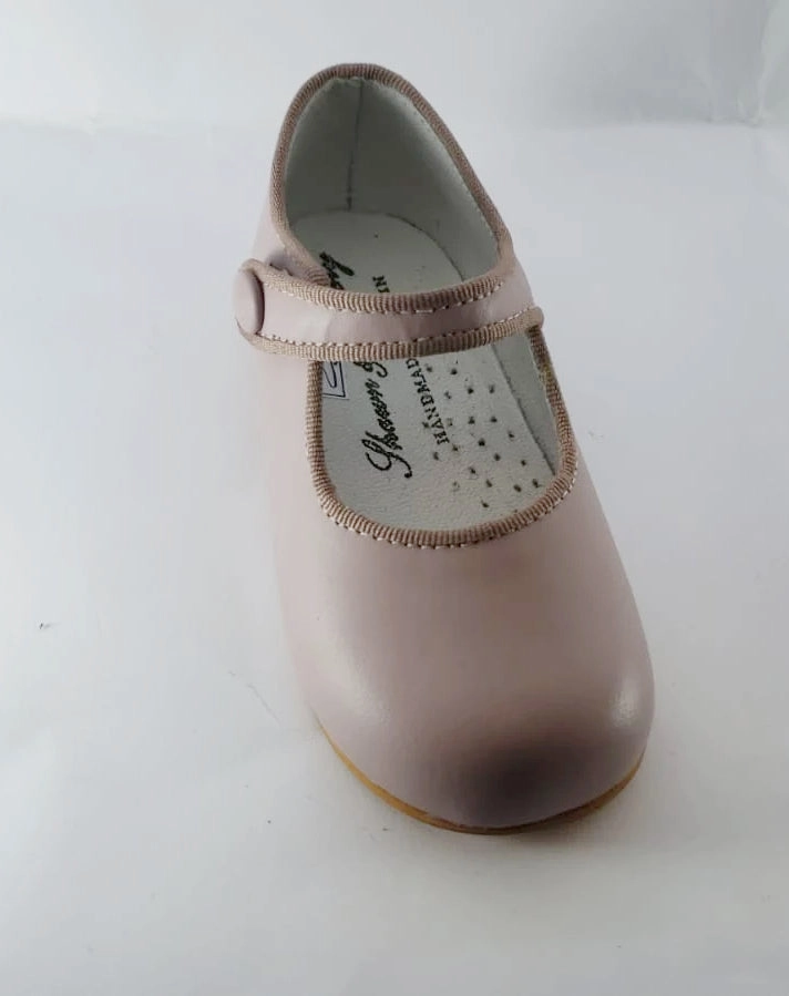 Shawn & Jeffery Pink Leather Girls Button Mary Jane