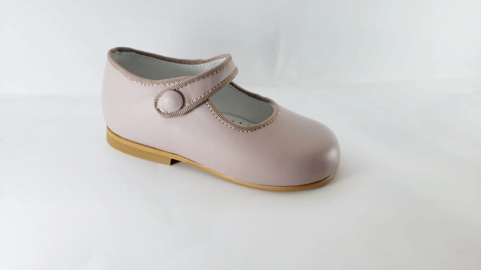 Shawn & Jeffery Pink Leather Girls Button Mary Jane