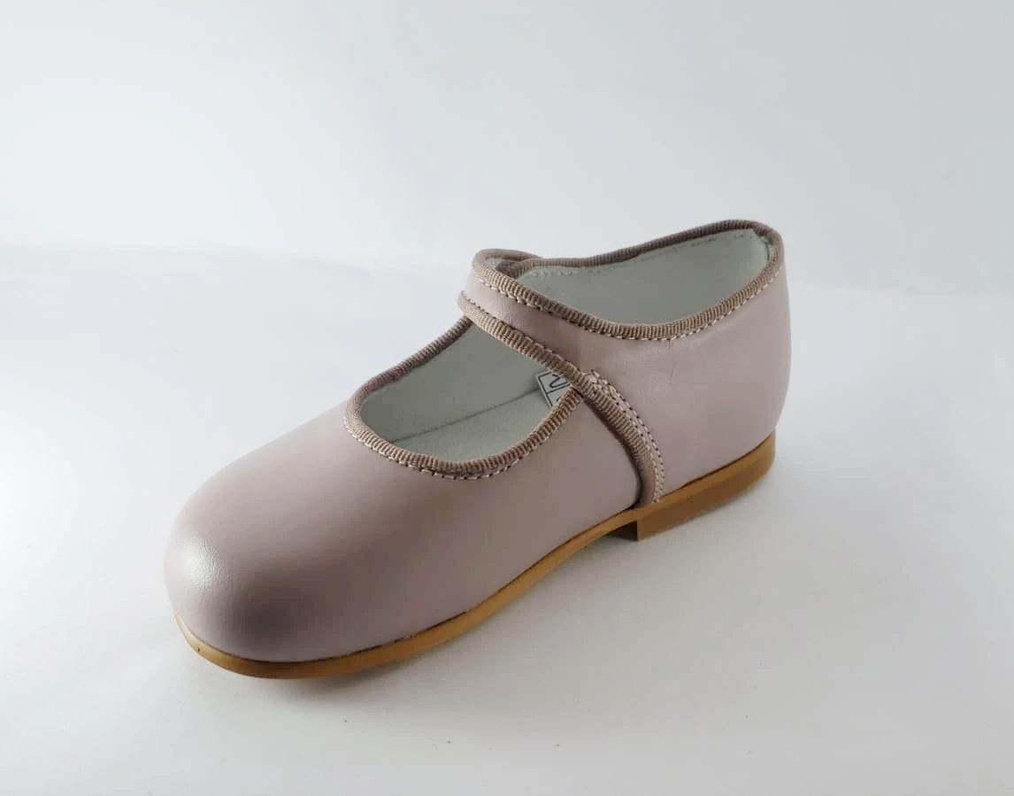 Shawn & Jeffery Pink Leather Girls Button Mary Jane
