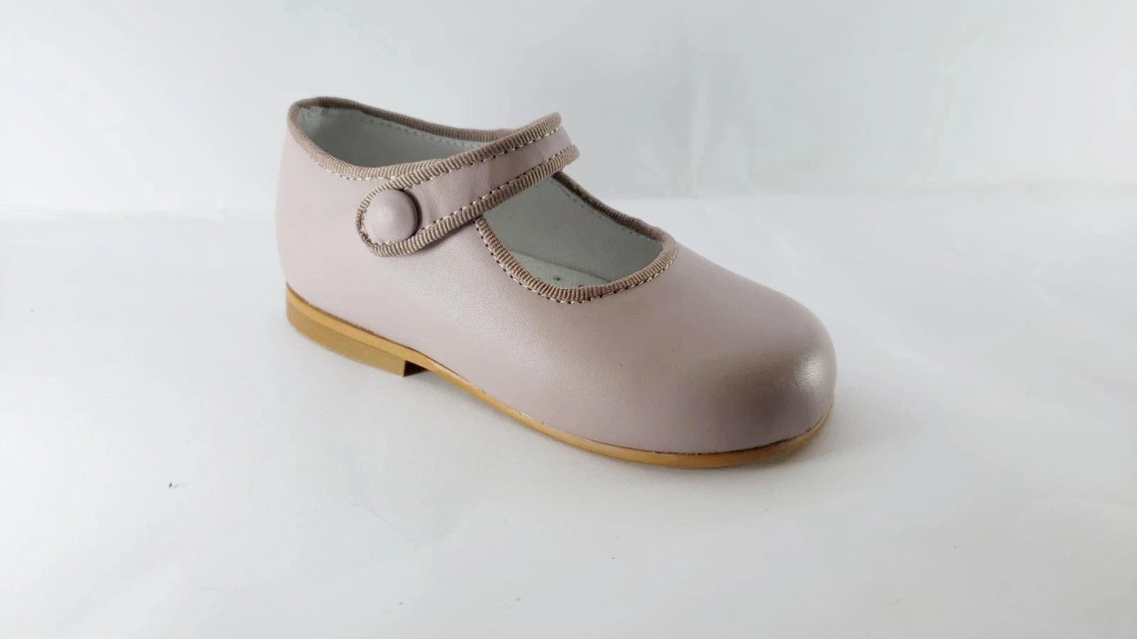 Shawn & Jeffery Pink Leather Girls Button Mary Jane
