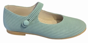 Shawn & Jeffery Pressed Textured Aquamarina Leather Mary Jane