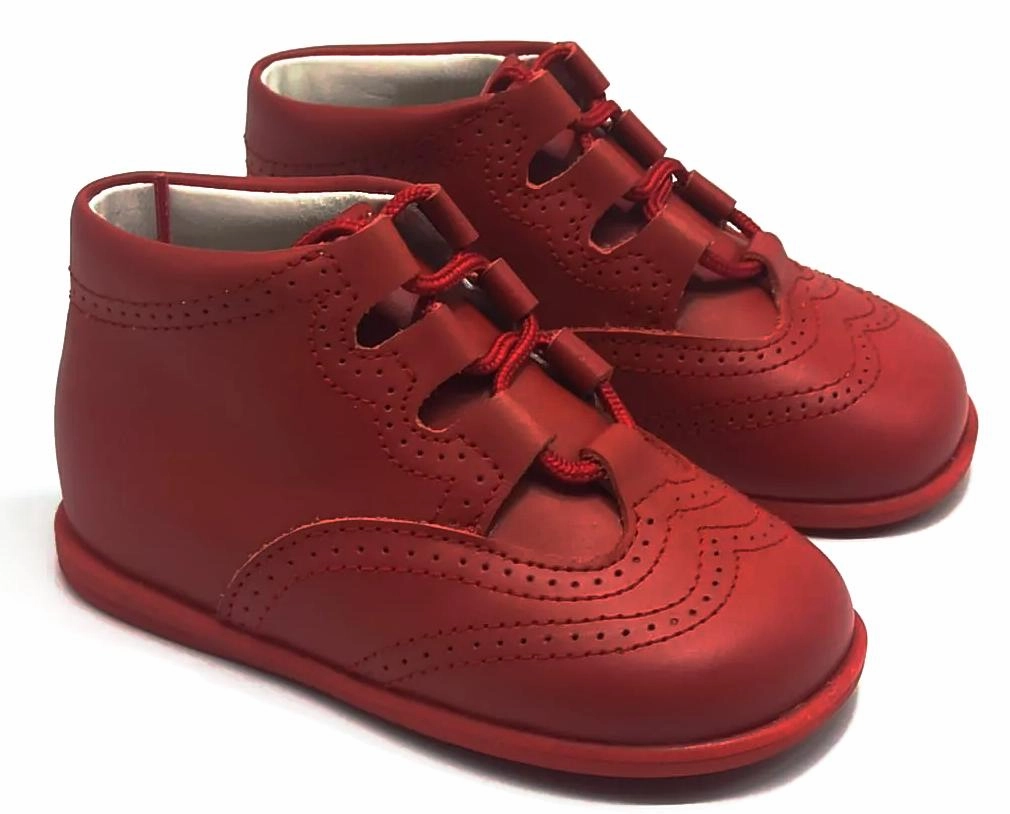 Shawn & Jeffery Red Leather Baby Booties