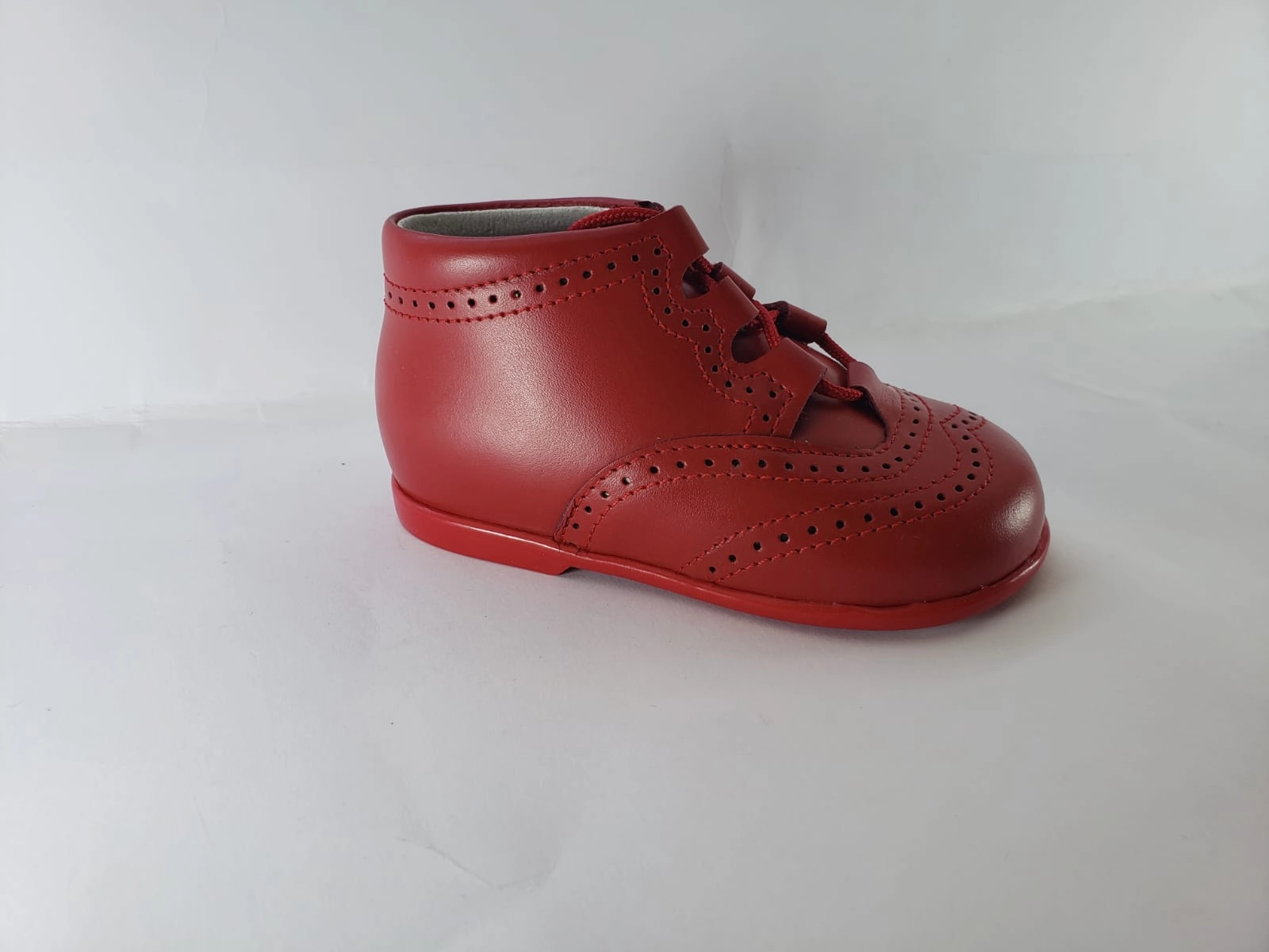 Shawn & Jeffery Red Leather Baby Booties