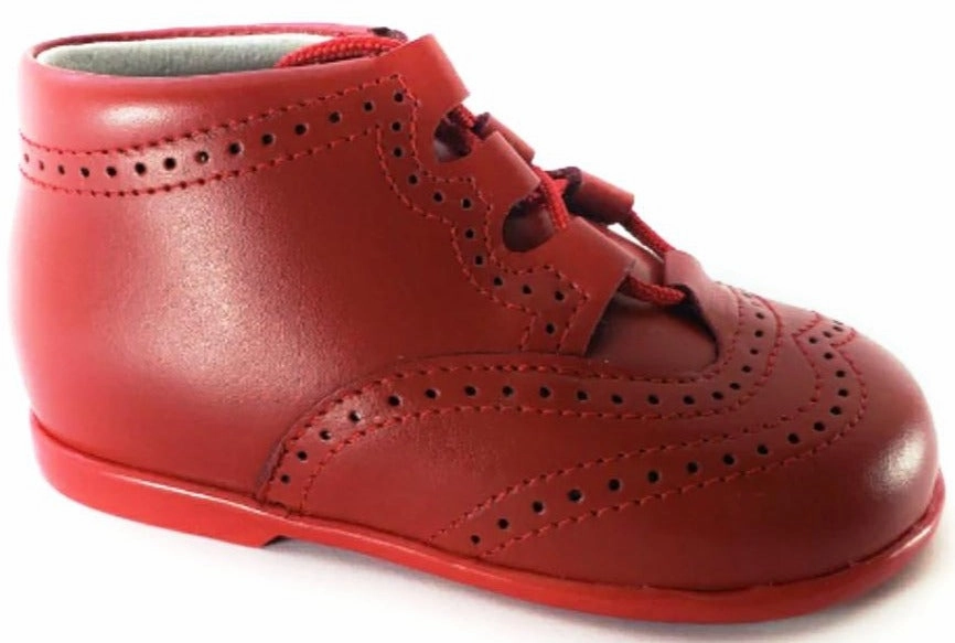 Shawn & Jeffery Red Leather Baby Booties