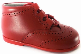 Shawn & Jeffery Red Leather Baby Booties