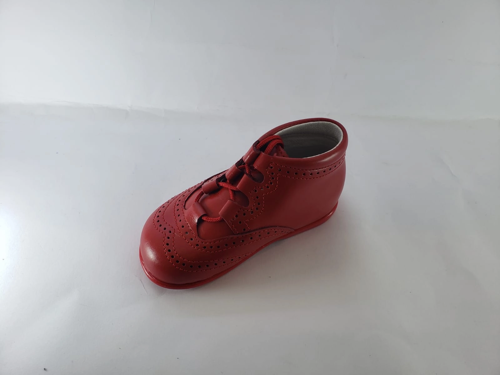Shawn & Jeffery Red Leather Baby Booties