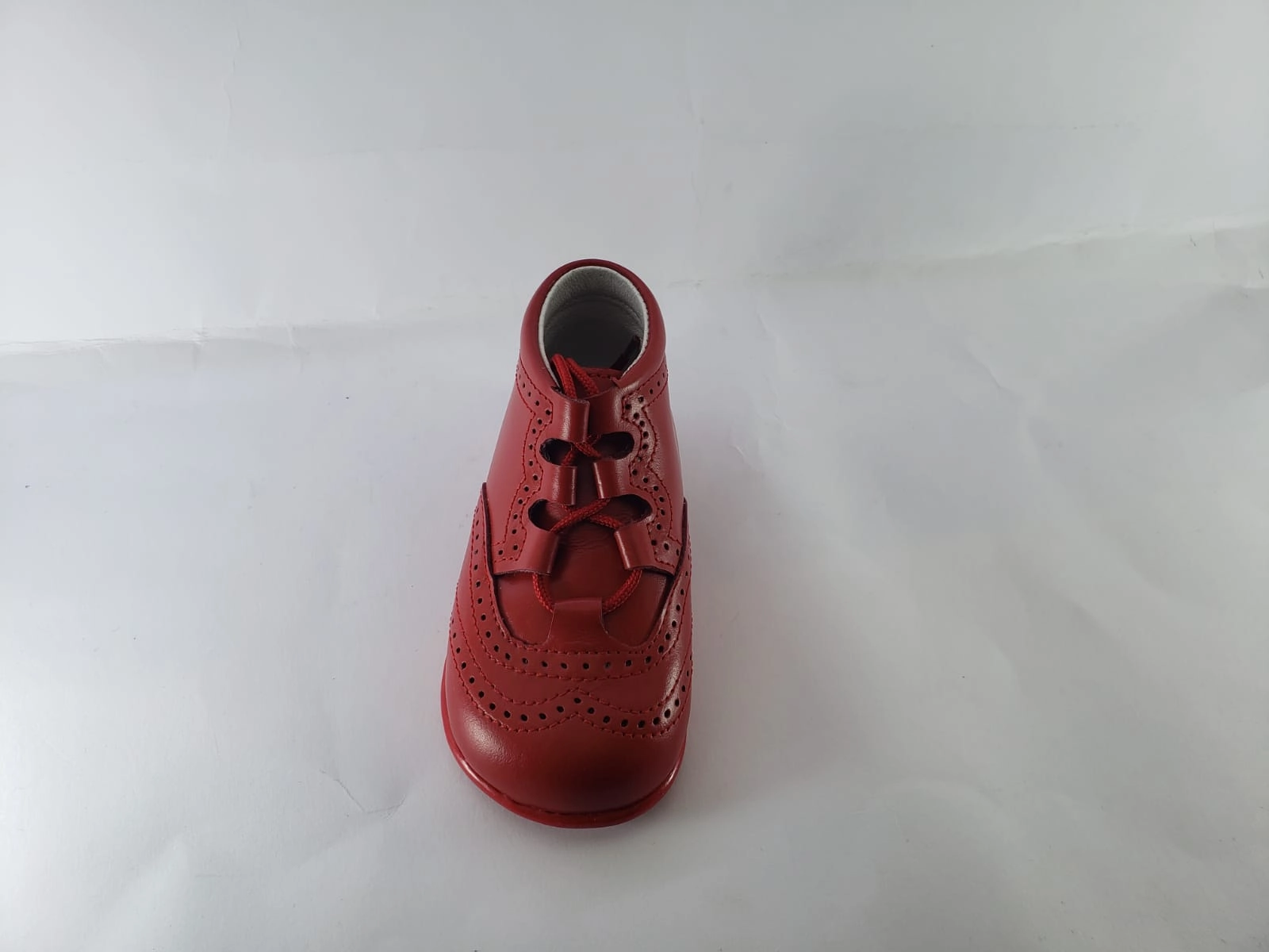 Shawn & Jeffery Red Leather Baby Booties