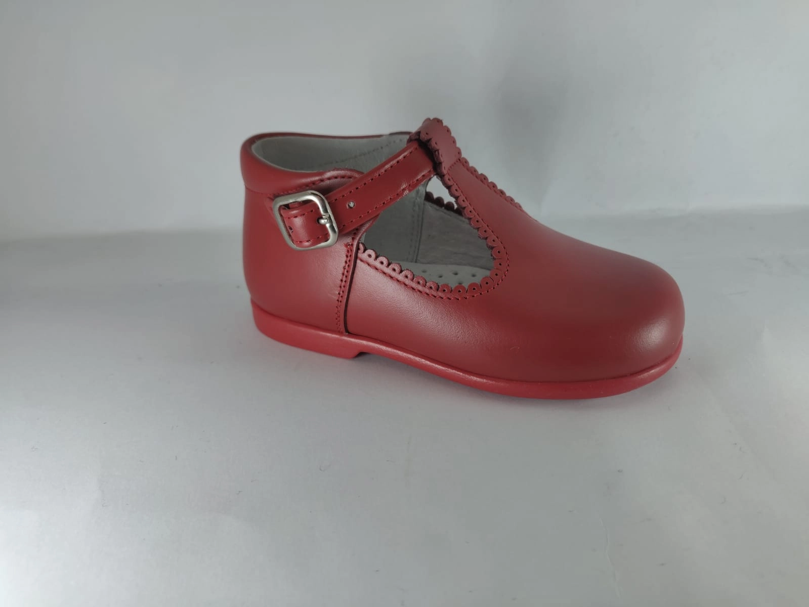 Shawn & Jeffery Red Leather T-Strap