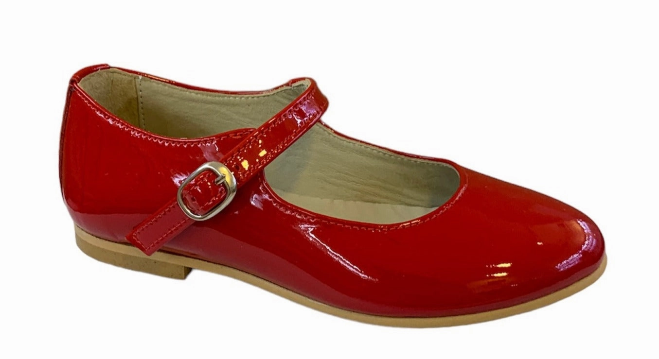 Shawn & Jeffery Red Patent Leather Buckle Mary Jane