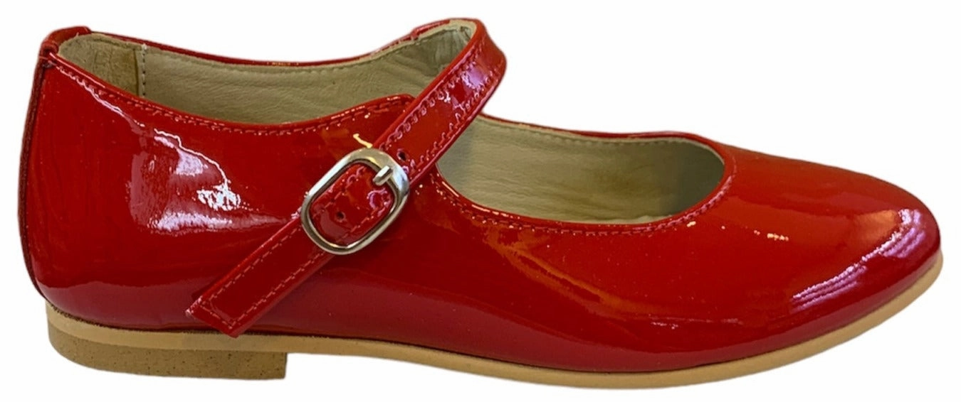 Shawn & Jeffery Red Patent Leather Buckle Mary Jane