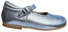 Shawn & Jeffery Silver Leather Buckle Classic Mary Jane
