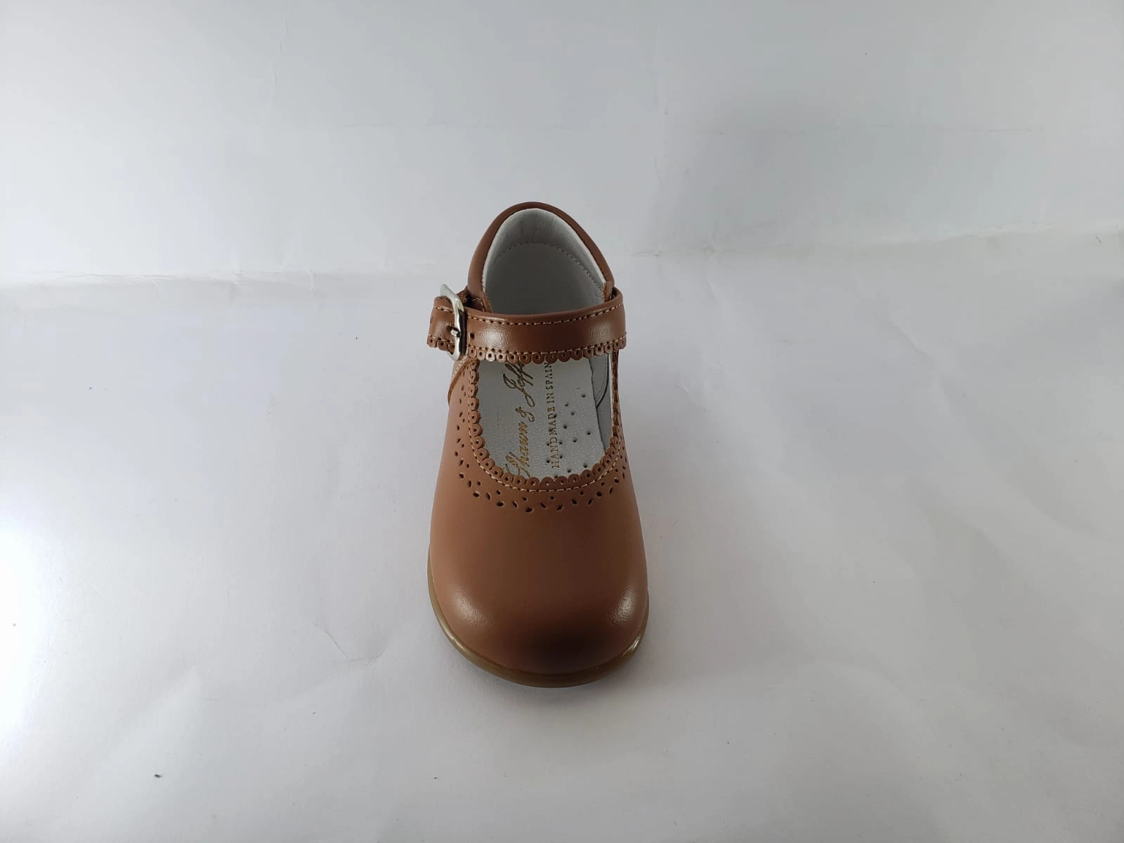 Shawn & Jeffery Tan Roble Leather Baby Mary Jane