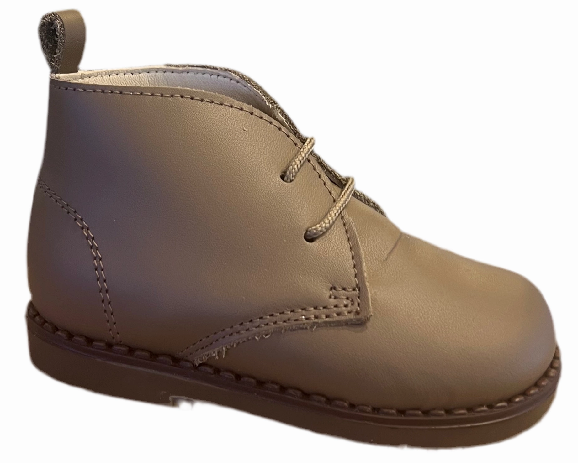 Shawn & Jeffery Taupe Leather Lace up Booties