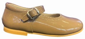Shawn & Jeffery Vision Taupe Camel Patent Leather Girls European Mary Jane