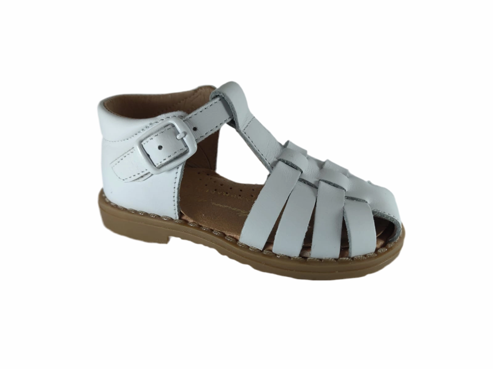 Shawn & Jeffery White Leather Sandals