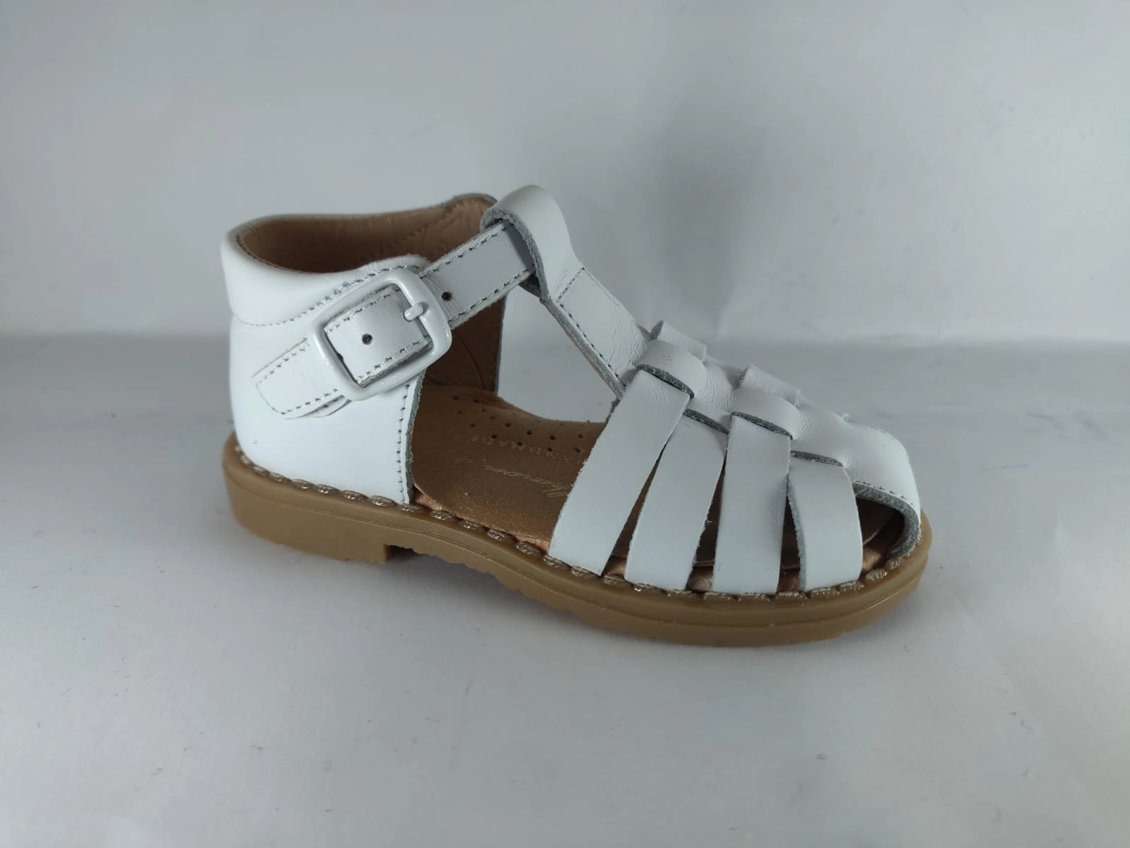 Shawn & Jeffery White Leather Sandals