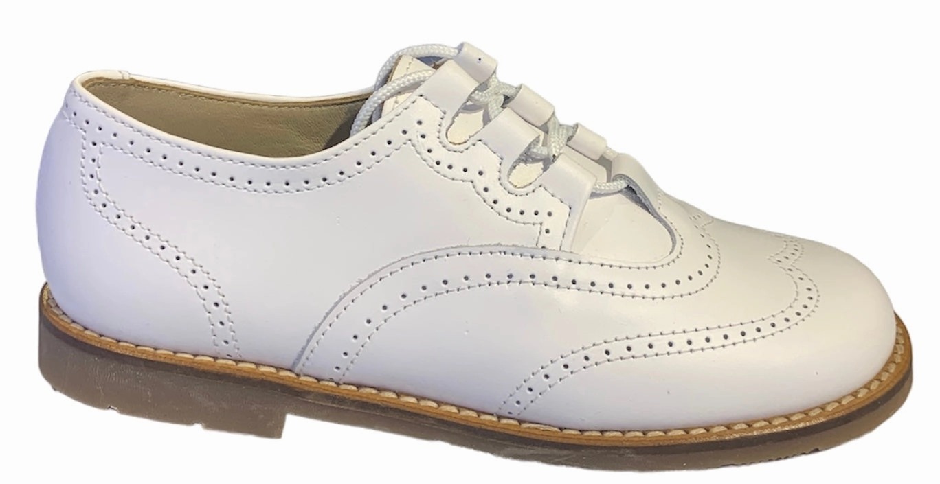 Shawn & Jeffrey White Leather Oxford Shoe