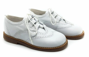 Shawn & Jeffrey White Leather Oxford Shoe
