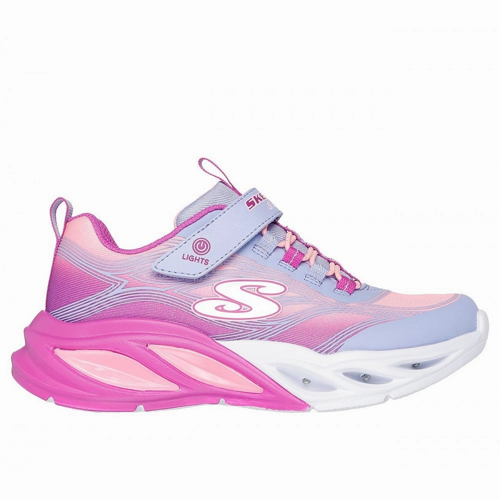 Skechers Lavender Multi Cosmic Glow S-Lights Children's Sneaker